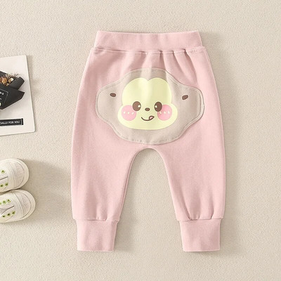 Κορεατικά Ins Φθινόπωρο παντελόνι για κοριτσάκια Βαμβακερό ελαστικό στη μέση Κινούμενα σχέδια μαϊμού βρέφη κοριτσίστικα παντελόνια εμπριμέ φαρδιά παντελόνια για νήπια