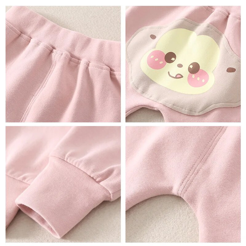 Κορεατικά Ins Φθινόπωρο παντελόνι για κοριτσάκια Βαμβακερό ελαστικό στη μέση Κινούμενα σχέδια μαϊμού βρέφη κοριτσίστικα παντελόνια εμπριμέ φαρδιά παντελόνια για νήπια