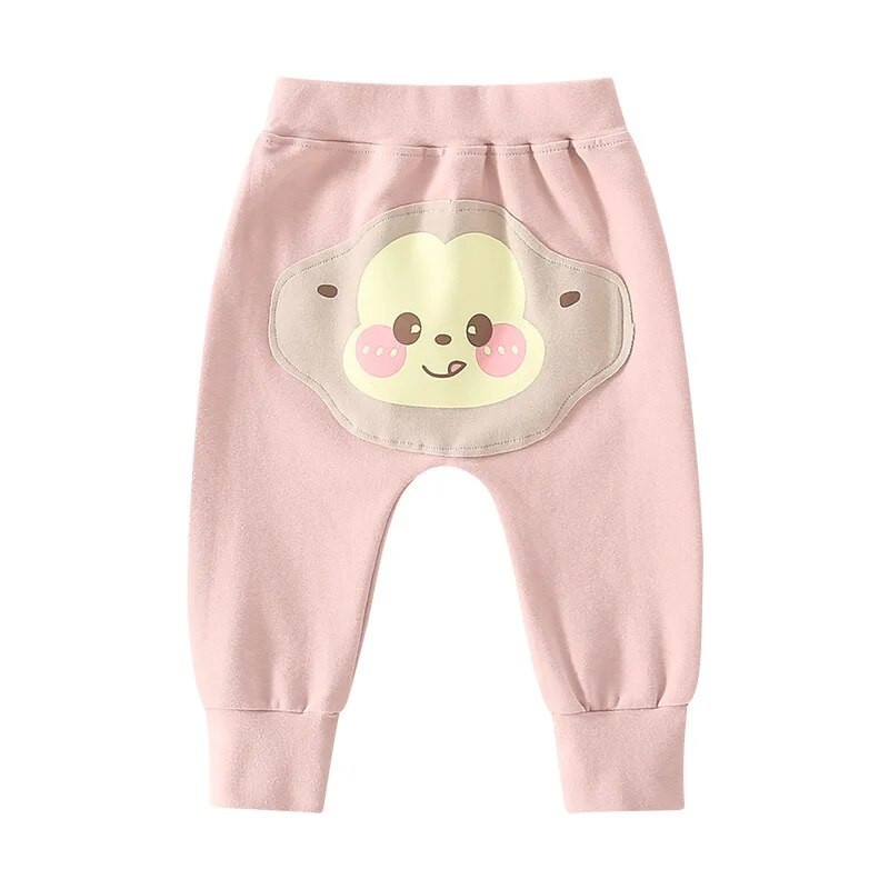 Κορεατικά Ins Φθινόπωρο παντελόνι για κοριτσάκια Βαμβακερό ελαστικό στη μέση Κινούμενα σχέδια μαϊμού βρέφη κοριτσίστικα παντελόνια εμπριμέ φαρδιά παντελόνια για νήπια