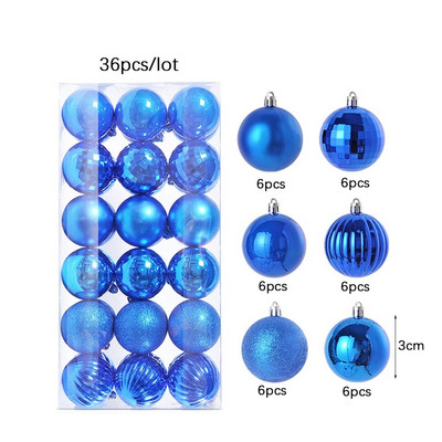 Χριστουγεννιάτικες μπάλες 3/4 εκ. Πολύχρωμα κρεμαστά μενταγιόν Χριστουγεννιάτικο δέντρο Χριστουγεννιάτικο δέντρο Μπάλα για διακόσμηση πάρτι σπιτιού Δώρο Πρωτοχρονιάς