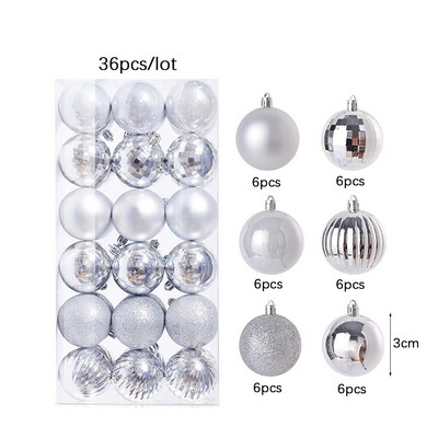 Χριστουγεννιάτικες μπάλες 3/4 εκ. Πολύχρωμα κρεμαστά μενταγιόν Χριστουγεννιάτικο δέντρο Χριστουγεννιάτικο δέντρο Μπάλα για διακόσμηση πάρτι σπιτιού Δώρο Πρωτοχρονιάς