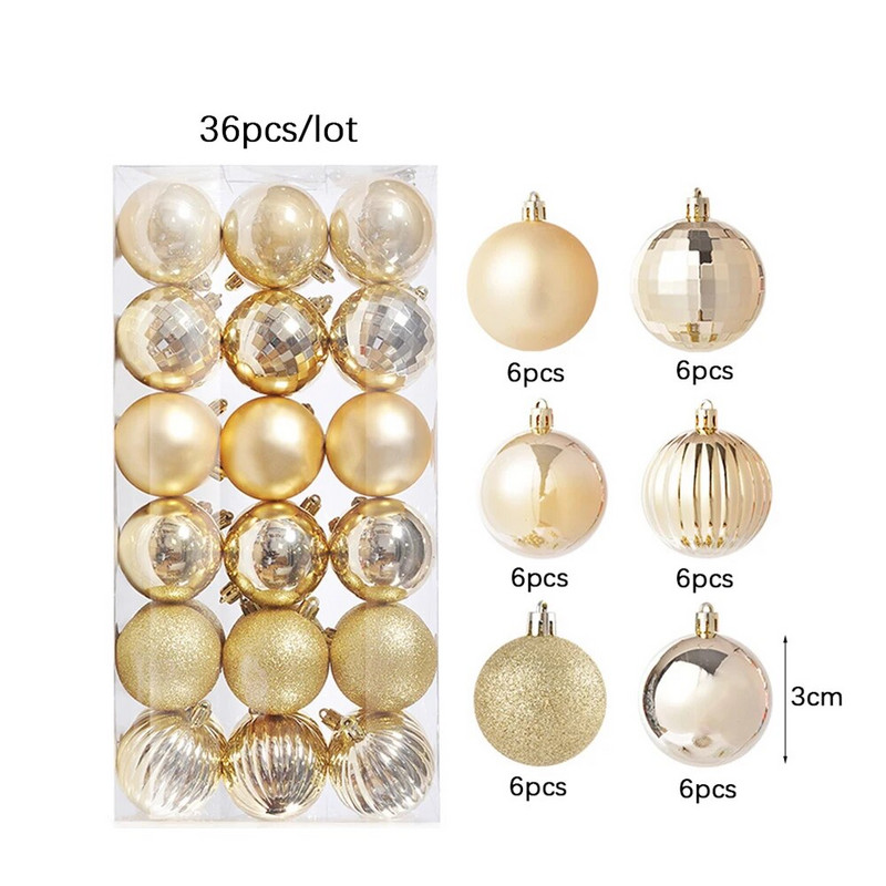 Χριστουγεννιάτικες μπάλες 3/4 εκ. Πολύχρωμα κρεμαστά μενταγιόν Χριστουγεννιάτικο δέντρο Χριστουγεννιάτικο δέντρο Μπάλα για διακόσμηση πάρτι σπιτιού Δώρο Πρωτοχρονιάς