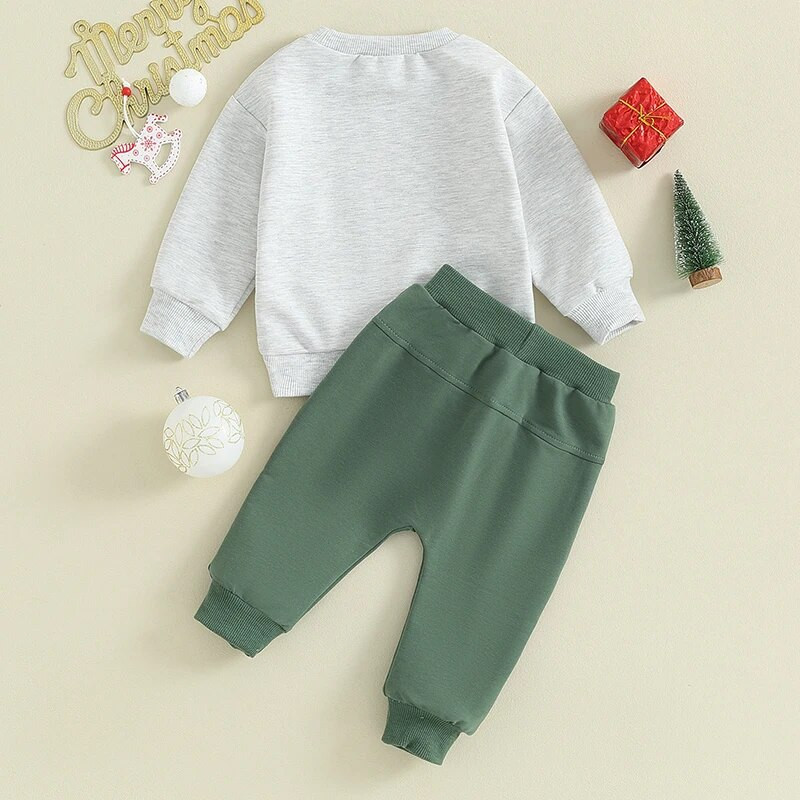ma&baby 3M-3Y Ziemassvētki Toddler Zīdainis Jaundzimušais Zēns Meitenes Apģērbu Komplekti Ziemassvētku Kostīmi Garām piedurknēm Burtu Topi Bikses Tērpi