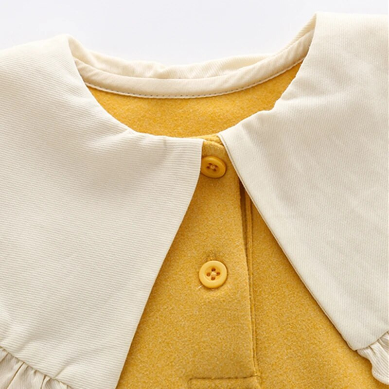 Dralon meleg tavaszi hosszú ujjú, aranyos újszülött baba lány csecsemő jumpsuit ruhák, lány ruhák