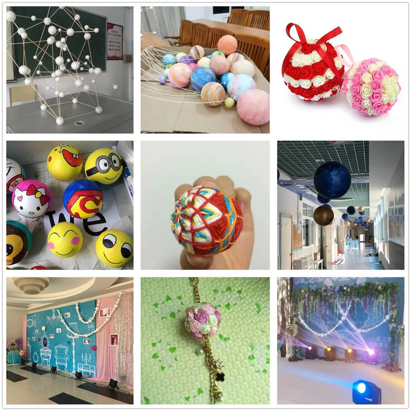 1/1,5/2/2,5/3/4/5 cm fehér modellező kézműves polisztirol hungarocell kerek hab golyók esküvői dekorációhoz