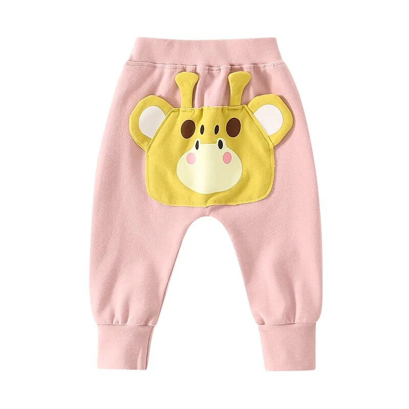 2023. gada Ins rudens mazuļu zēnu bikses kokvilnas multfilma, žirafe, lāpīta zīdaiņu zēnu bikses, brīvas, mīkstas, daudzpusīgas mazuļu zēnu bikses
