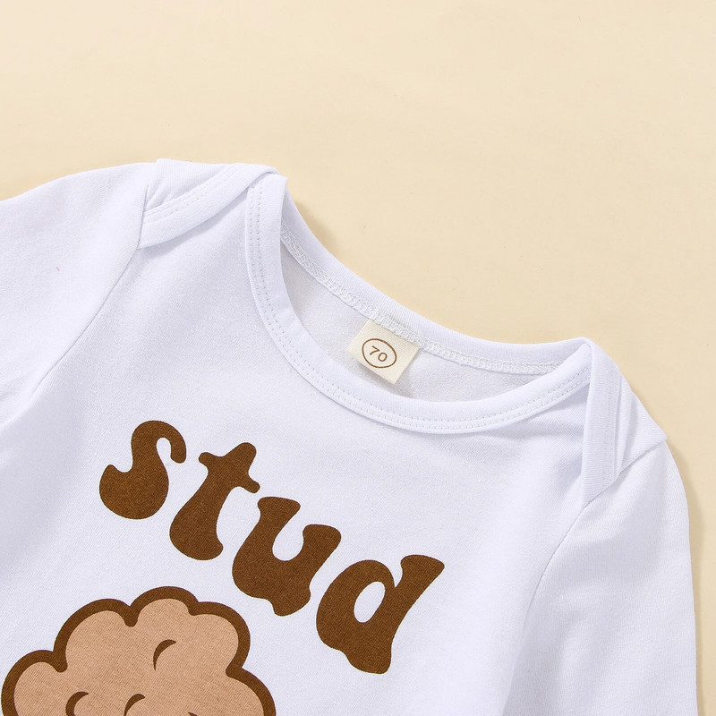 ma&baby 0-18M Νεογέννητο Βρέφος Βρέφος Αγόρια Κοριτσίστικα Ρούχα Σετ χαριτωμένο κέικ τύπωμα Romper Παντελόνι Μικρό μωρό Φθινοπωρινά ρούχα για την άνοιξη