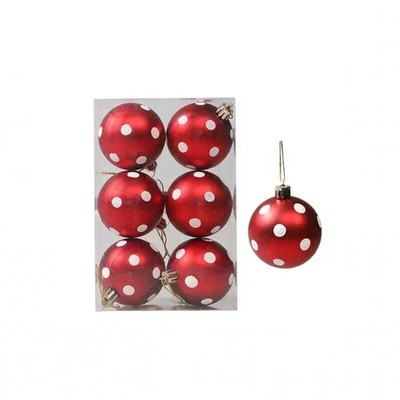 6 τμχ Χριστουγεννιάτικες διακοσμητικές μπάλες Πράσινα κρεμαστά χριστουγεννιάτικα δέντρα Κόκκινα κλαδιά χιονονιφάδας Στυλ Σπίτι Χριστουγεννιάτικο πάρτι Διακόσμηση Μπάλες παιχνιδιών