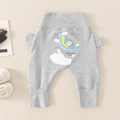 Hlače za djevojčice za jesen 2023. Pamučne hlače za djevojčice s otiskom u duginim bojama i elastičnim strukom Hlače za dojenčad Uobičajene rastezljive hlače za djevojčice Pp