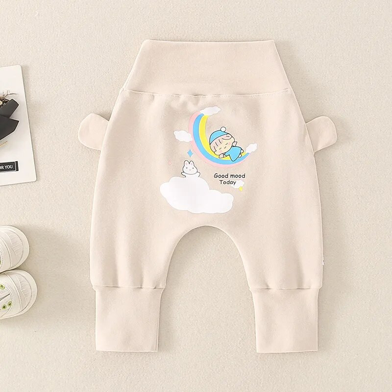 Hlače za djevojčice za jesen 2023. Pamučne hlače za djevojčice s otiskom u duginim bojama i elastičnim strukom Hlače za dojenčad Uobičajene rastezljive hlače za djevojčice Pp