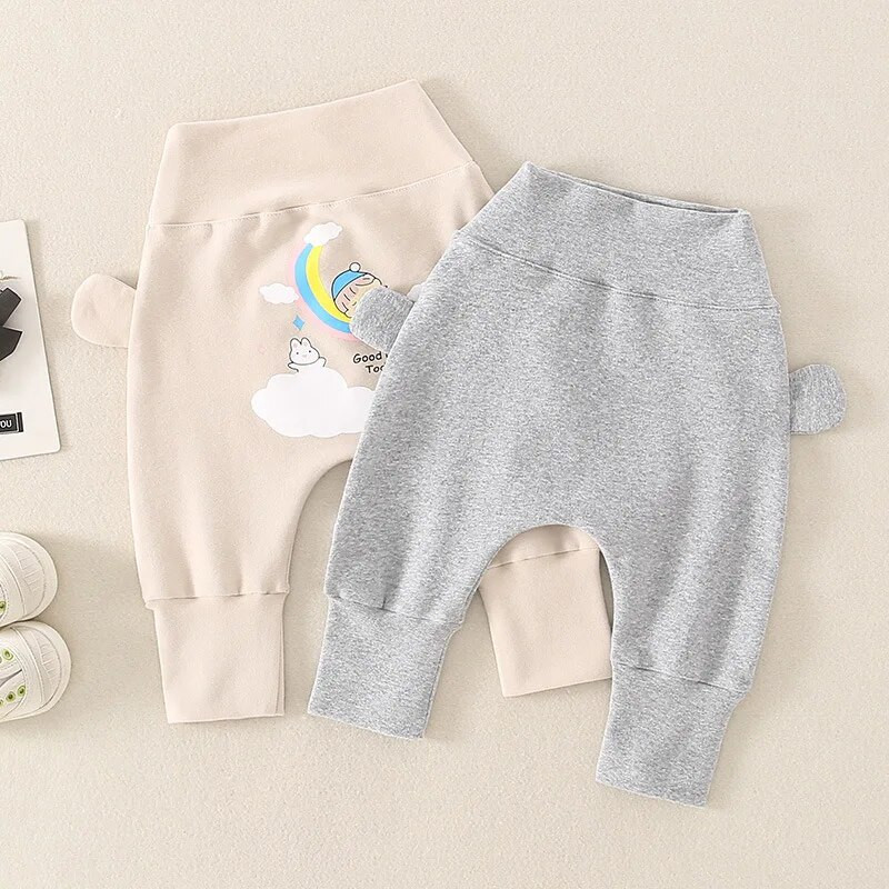 Hlače za djevojčice za jesen 2023. Pamučne hlače za djevojčice s otiskom u duginim bojama i elastičnim strukom Hlače za dojenčad Uobičajene rastezljive hlače za djevojčice Pp