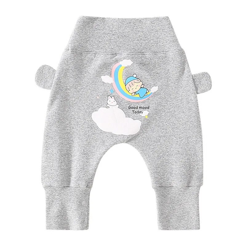 Hlače za djevojčice za jesen 2023. Pamučne hlače za djevojčice s otiskom u duginim bojama i elastičnim strukom Hlače za dojenčad Uobičajene rastezljive hlače za djevojčice Pp