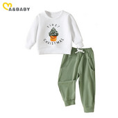 ma&baby 0-12M Novorođenčad, novorođenčad, dječaci, dječaci, kompleti odjeće za djevojčice, majice s printom stabla i dugih rukava, hlače, božićna odjeća, kostimi