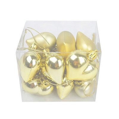 12 τμχ Πλαστικό Στολίδι Καρδιάς για Χριστουγεννιάτικα Δέντρα Διακόσμηση Χριστουγεννιάτικες μπάλες Διακοσμήσεις για Κρεμαστές Σπίτι Κρεμαστές Γάμου Προμήθειες σχήμα καρδιάς