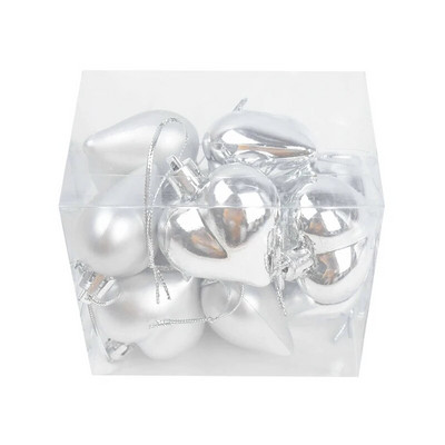 12 τμχ Πλαστικό Στολίδι Καρδιάς για Χριστουγεννιάτικα Δέντρα Διακόσμηση Χριστουγεννιάτικες μπάλες Διακοσμήσεις για Κρεμαστές Σπίτι Κρεμαστές Γάμου Προμήθειες σχήμα καρδιάς