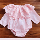 Čipkani ovratnik Odjeća za novorođenče djevojčice Dugi rukavi Šuplji cvjetovi Bodi za djevojčice Jesenska kombinezona