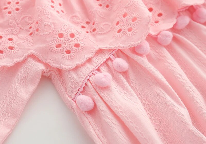 Čipkani ovratnik Odjeća za novorođenče djevojčice Dugi rukavi Šuplji cvjetovi Bodi za djevojčice Jesenska kombinezona