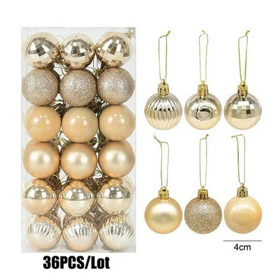 36 tk/partii jõulukuuseehted jõulupallid rippuvad ripatsid kerad meisterdamiseks uusaasta 2023 puhkemaja peokaunistused