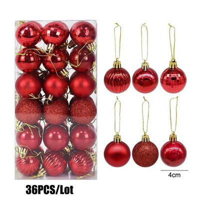 36 tk/partii jõulukuuseehted jõulupallid rippuvad ripatsid kerad meisterdamiseks uusaasta 2023 puhkemaja peokaunistused