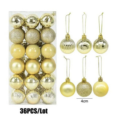 36 tk/partii jõulukuuseehted jõulupallid rippuvad ripatsid kerad meisterdamiseks uusaasta 2023 puhkemaja peokaunistused