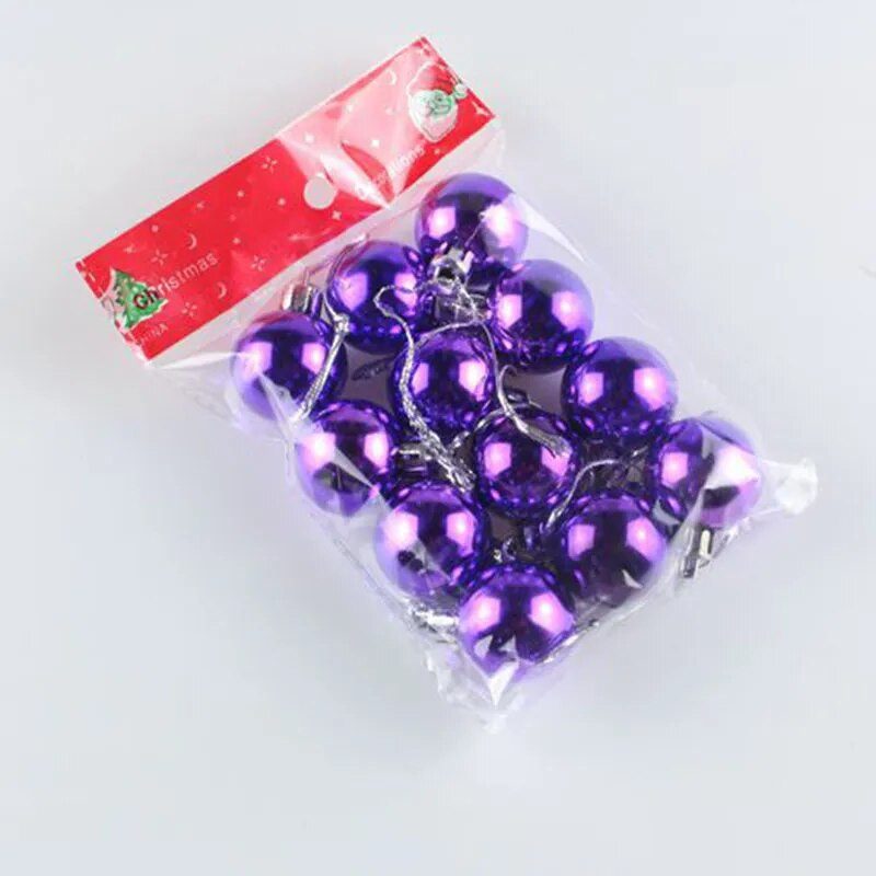 3 cm-es klasszikus divatos műanyag karácsonyi golyós függő díszek, kiváló minőségű galvanizált fényes karácsonyfadísz
