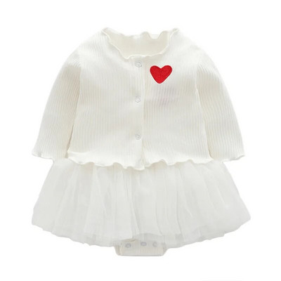 Βαμβακερά Νεογέννητα Βρεφικά Ρούχα Κοριτσίστικα Σετ Φόρεμα Φόρεμα Ζακέτα Κοστούμι Βρεφικά Κορίτσια Παλτό