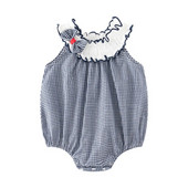 Καλοκαιρινό νεογέννητο κορμάκι Βαμβακερό αμάνικο φιόγκο καρό κοριτσίστικα φορμάκια Onesie ρούχα