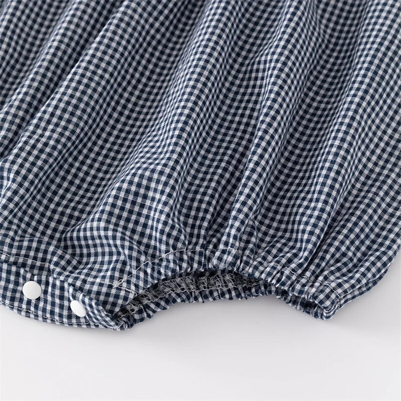 Καλοκαιρινό νεογέννητο κορμάκι Βαμβακερό αμάνικο φιόγκο καρό κοριτσίστικα φορμάκια Onesie ρούχα