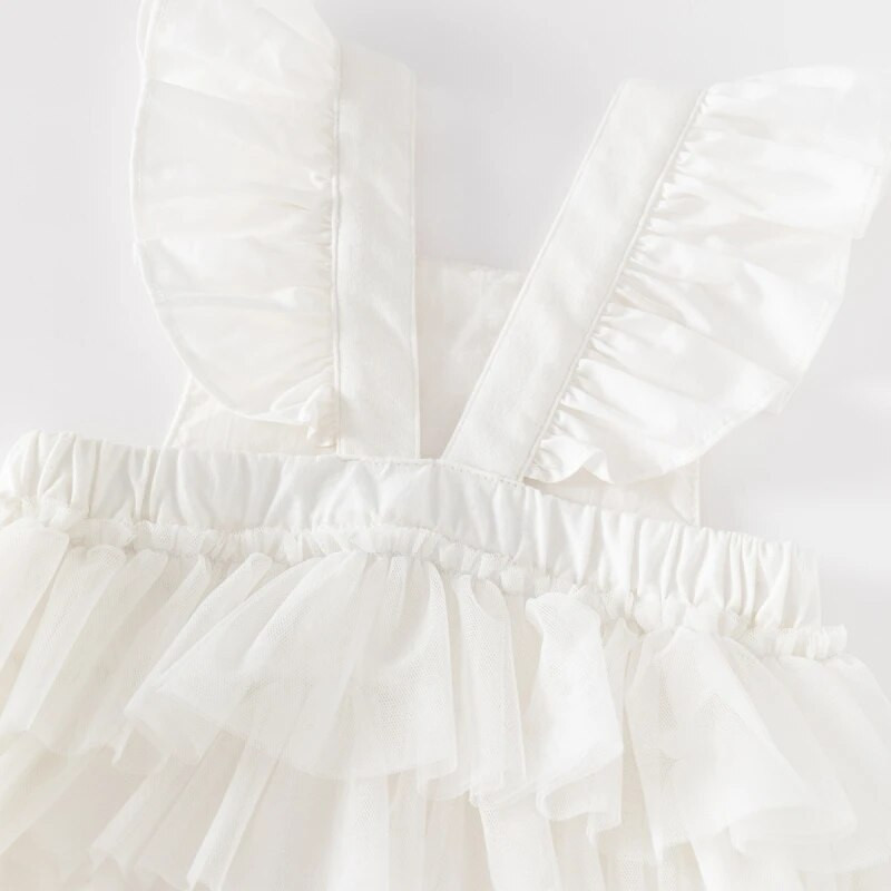 Bodiji s letnjim rukavima i volanima od čipke za djevojčice Kombinezoni za novorođenčad s trakama za glavu za ljetnu odjeću