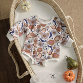 Ma&Baby 0-24M 1st Halloween Κοστούμια μωρού κοριτσιού με μακρυμάνικη φόρμα νήπιο νεογέννητο βρέφος κολοκύθας λουλουδάτο φόρμα ουράνιου τόξου