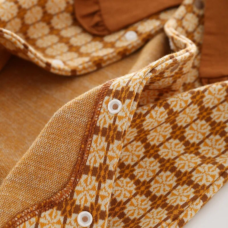 Zima Jesen Hlače za novorođenčad Jacquard sklopivi ovratnik Princess Infant Girls Kombinezon + šeširi