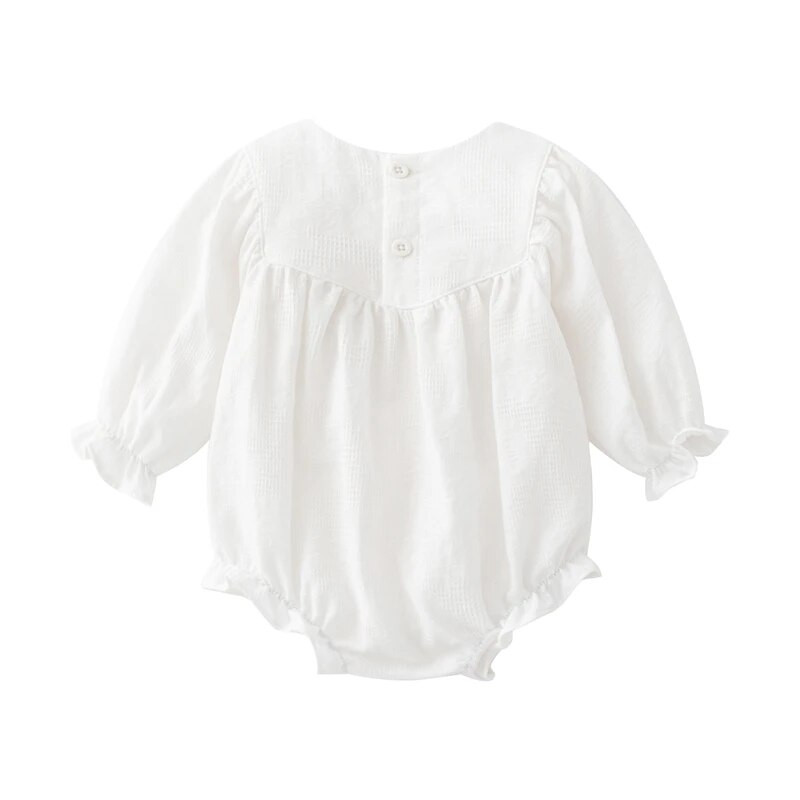 Ανοιξιάτικα φθινοπωρινά φορμάκια για κοριτσάκια βαμβακερά μακρυμάνικα λευκά δαντέλα Κορίτσια φόρμες πριγκίπισσας