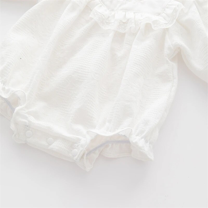 Ανοιξιάτικα φθινοπωρινά φορμάκια για κοριτσάκια βαμβακερά μακρυμάνικα λευκά δαντέλα Κορίτσια φόρμες πριγκίπισσας