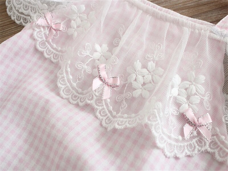 Καλοκαιρινά λουλούδια δαντέλα Βρεφικά νεογέννητα κοριτσίστικα κορμάκια καρό Pirncess βαμβακερή φόρμα ρούχα