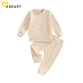 ma&baby 6M-5Y νήπιο βρέφος Παιδί Βρέφος αγόρια κορίτσια Ρούχα Σετ Μακρυμάνικα Μπλουζάκια Παντελόνια Casual Παιδικά Φθινοπωρινά Φόρμα