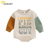 ma&baby 0-18M Απόκριες νήπιο Νεογέννητο μωρό αγόρι κορίτσι Rompers Επιστολή μακρυμάνικο ολόσωμη φόρμα Playsuit Κοστούμια Ρούχα