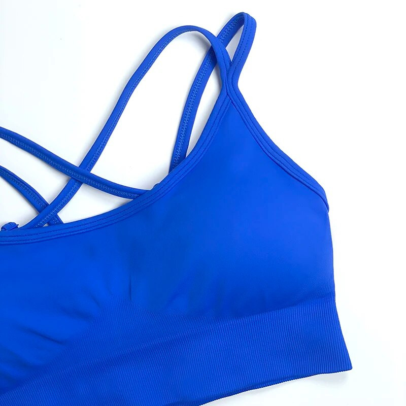 Sporta apģērbs sievietei Bezšuvju jogas komplekts Atbalstošs sporta krūšturis ar augstu vidukli legingi Divdaļīgs uzvalks fitnesa sporta zāles apģērbam