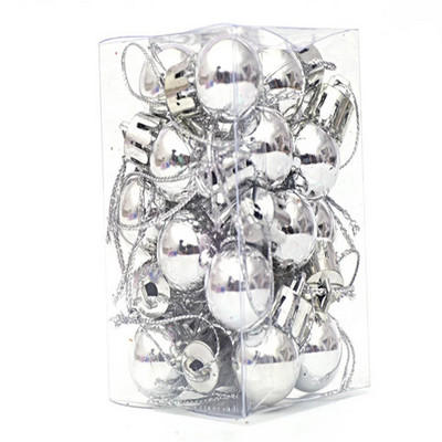 24db/doboz 2cm-es mini karácsonyi golyós medál karácsonyi parti akasztós golyós dísz Bevásárlóközpont mennyezeti ablak karácsonyfa dekoráció