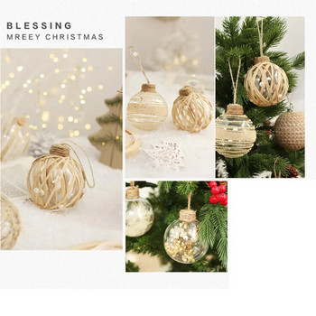6 ΤΕΜ 7,5 εκ. Λινό Χρυσό Διαφανές Χριστουγεννιάτικο Κρεμαστό Δέντρο Χριστουγεννιάτικης Μπάλας για Κατοικίδια για Χριστουγεννιάτικη Διακόσμηση Σπιτιού Πρωτοχρονιά 2023 Δώρο Navidad