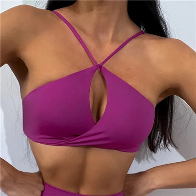 Ljeto 2023 Cross Sportski grudnjak Šuplji set za jogu Ženske hlače Sport za trčanje Visoki struk Tajice za trčanje Fitness Aktivna odijela