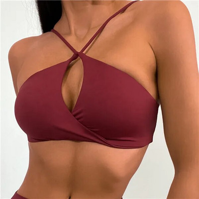 Ljeto 2023 Cross Sportski grudnjak Šuplji set za jogu Ženske hlače Sport za trčanje Visoki struk Tajice za trčanje Fitness Aktivna odijela