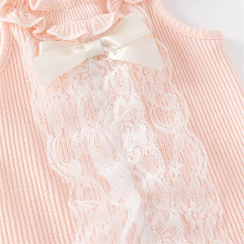 Ruffels Lace Νεογέννητα Βρεφικά Φορμάκια Βαμβακερά Αμάνικα Καλοκαιρινή Πριγκίπισσα Κορίτσια Φορμάκια Ρούχα
