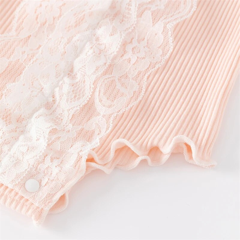 Ruffels Lace Νεογέννητα Βρεφικά Φορμάκια Βαμβακερά Αμάνικα Καλοκαιρινή Πριγκίπισσα Κορίτσια Φορμάκια Ρούχα