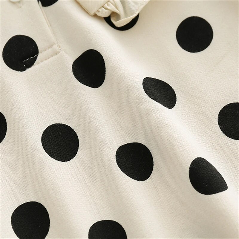 Točkasti proljetni jesenski bodi za novorođenčad s dugim rukavima Princess kombinezon za dojenčad + šeširi