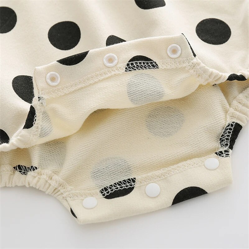 Točkasti proljetni jesenski bodi za novorođenčad s dugim rukavima Princess kombinezon za dojenčad + šeširi