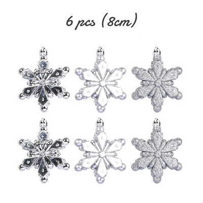 3cm 36/6τμχ Χριστουγεννιάτικη Μπάλα Διακόσμηση Χριστουγεννιάτικο Δέντρο Στολίδια Κρεμαστό Κρεμαστό Μπάλα Χιονονιφάδα Σπίτι Πάρτι Πρωτοχρονιάτικο Δώρο Navidad