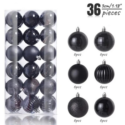 3cm 36/6τμχ Χριστουγεννιάτικη Μπάλα Διακόσμηση Χριστουγεννιάτικο Δέντρο Στολίδια Κρεμαστό Κρεμαστό Μπάλα Χιονονιφάδα Σπίτι Πάρτι Πρωτοχρονιάτικο Δώρο Navidad