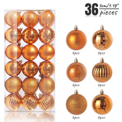 3cm 36/6τμχ Χριστουγεννιάτικη Μπάλα Διακόσμηση Χριστουγεννιάτικο Δέντρο Στολίδια Κρεμαστό Κρεμαστό Μπάλα Χιονονιφάδα Σπίτι Πάρτι Πρωτοχρονιάτικο Δώρο Navidad