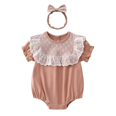 Καλοκαιρινό κοντομάνικο κορμάκι για νεογέννητο κοριτσάκι Rural Floral Princess Βρεφική φόρμα για κορίτσια