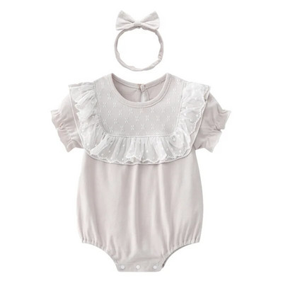 Καλοκαιρινό κοντομάνικο κορμάκι για νεογέννητο κοριτσάκι Rural Floral Princess Βρεφική φόρμα για κορίτσια